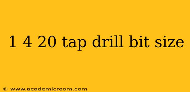 1 4 20 tap drill bit size