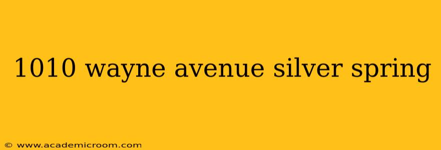 1010 wayne avenue silver spring