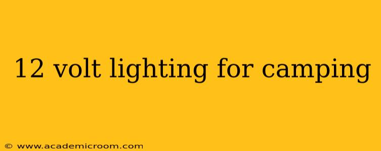 12 volt lighting for camping