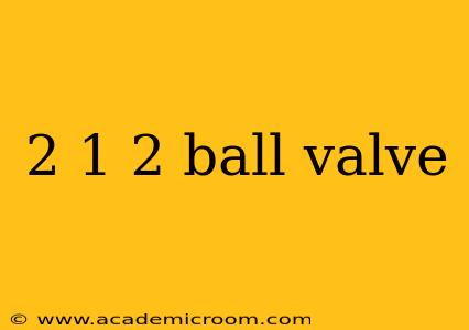 2 1 2 ball valve