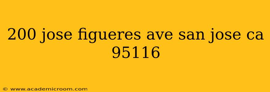 200 jose figueres ave san jose ca 95116