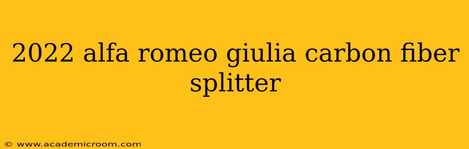 2022 alfa romeo giulia carbon fiber splitter