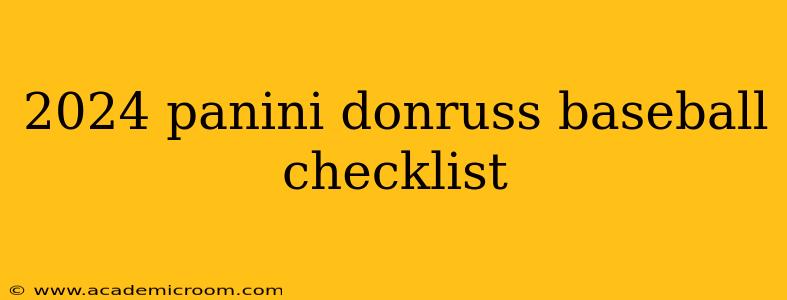 2024 panini donruss baseball checklist