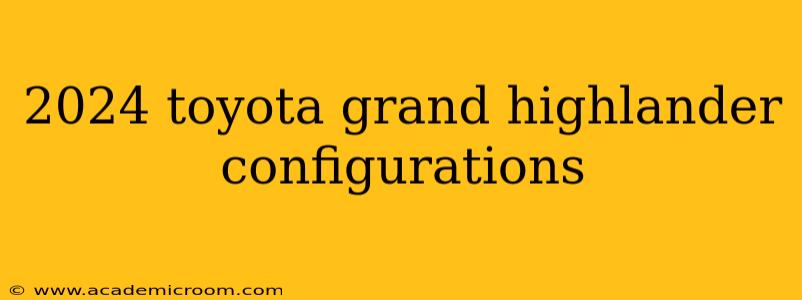 2024 toyota grand highlander configurations