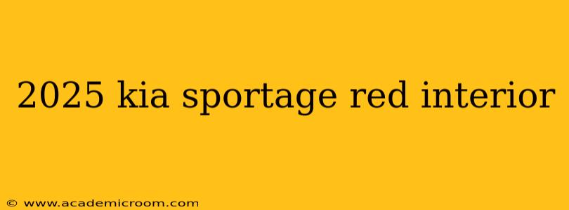 2025 kia sportage red interior