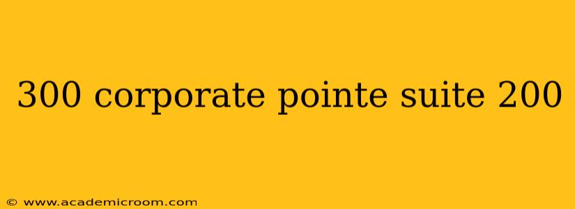 300 corporate pointe suite 200