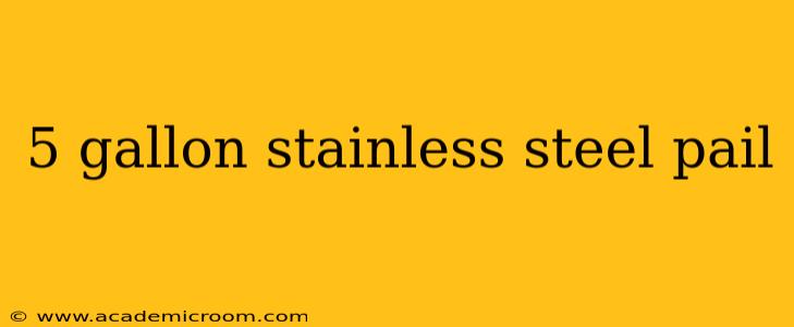 5 gallon stainless steel pail