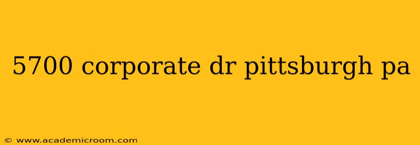 5700 corporate dr pittsburgh pa