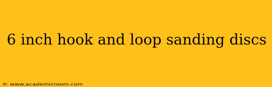 6 inch hook and loop sanding discs