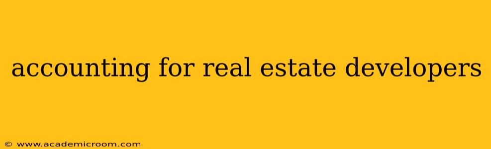 accounting for real estate developers