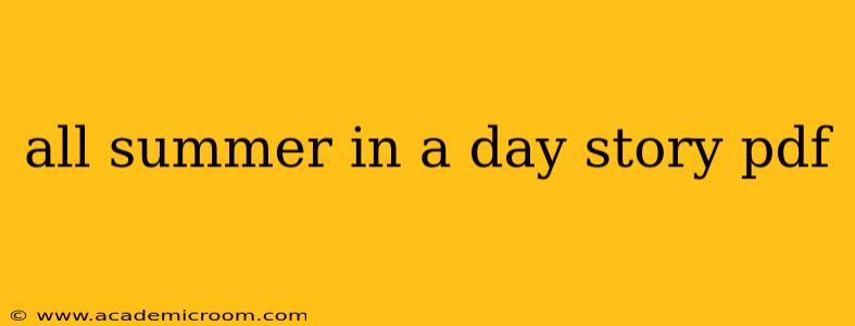 all summer in a day story pdf