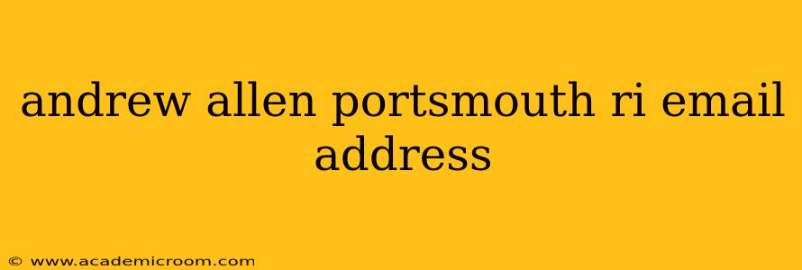 andrew allen portsmouth ri email address