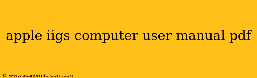 apple iigs computer user manual pdf