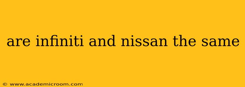 are infiniti and nissan the same