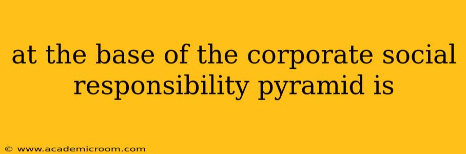 at the base of the corporate social responsibility pyramid is
