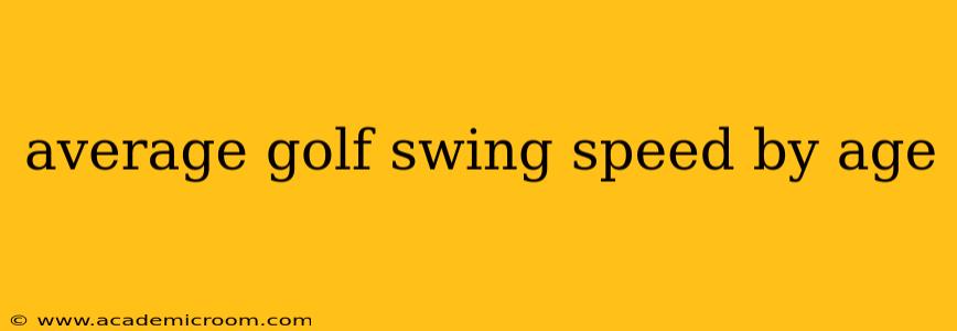 average golf swing speed by age