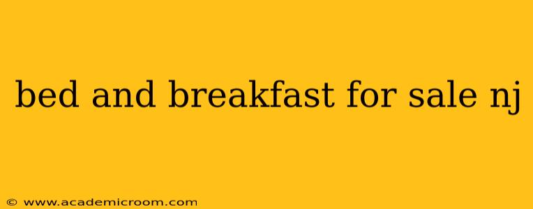 bed and breakfast for sale nj