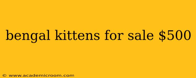 bengal kittens for sale $500