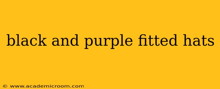 black and purple fitted hats