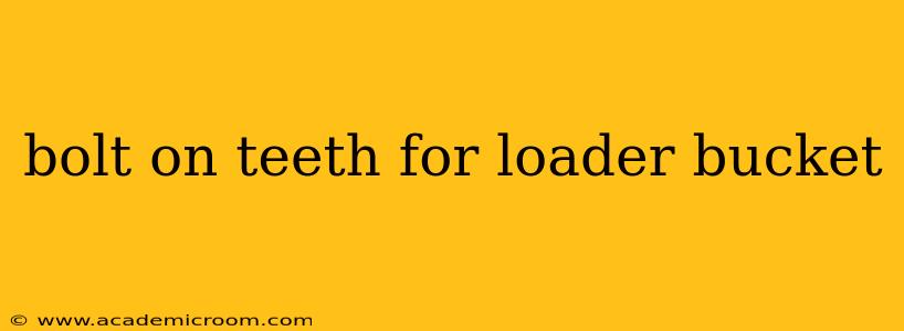 bolt on teeth for loader bucket
