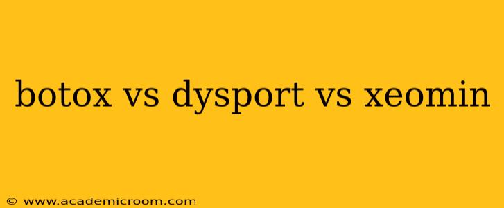 botox vs dysport vs xeomin