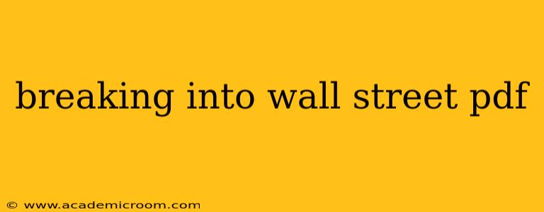 breaking into wall street pdf