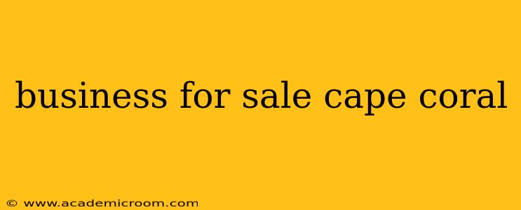 business for sale cape coral