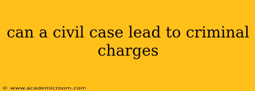 can a civil case lead to criminal charges
