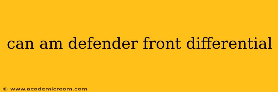 can am defender front differential