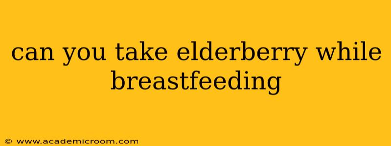 can you take elderberry while breastfeeding