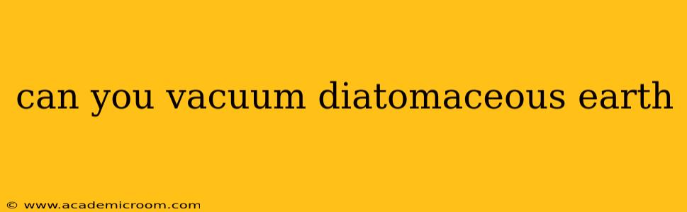 can you vacuum diatomaceous earth