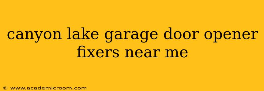 canyon lake garage door opener fixers near me