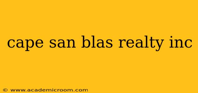 cape san blas realty inc