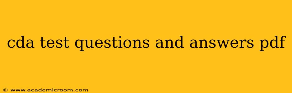 cda test questions and answers pdf