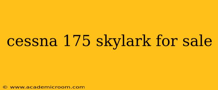 cessna 175 skylark for sale
