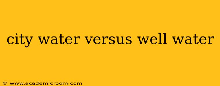 city water versus well water