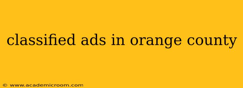 classified ads in orange county