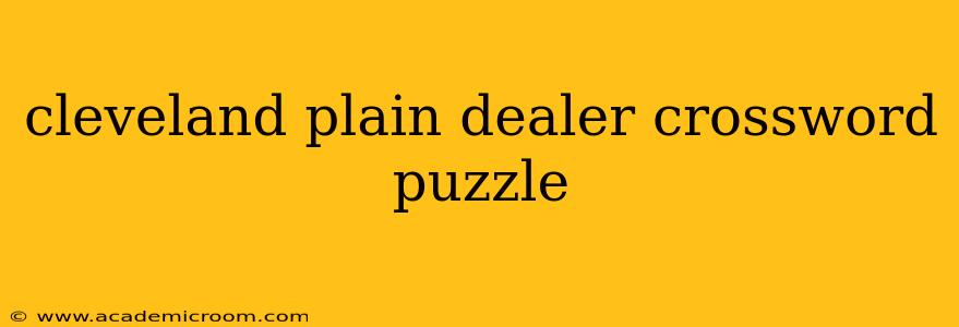 cleveland plain dealer crossword puzzle