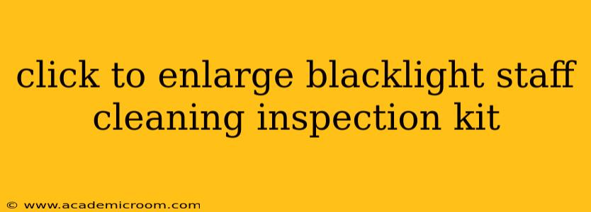 click to enlarge blacklight staff cleaning inspection kit