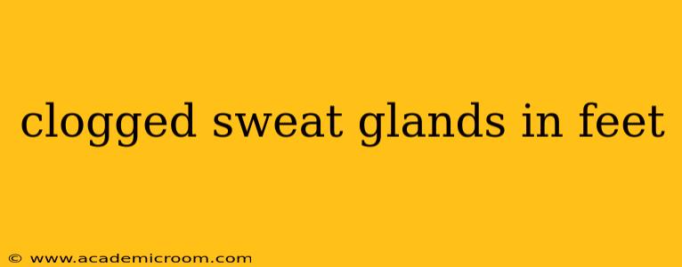 clogged sweat glands in feet