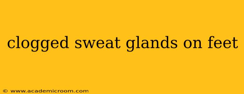 clogged sweat glands on feet