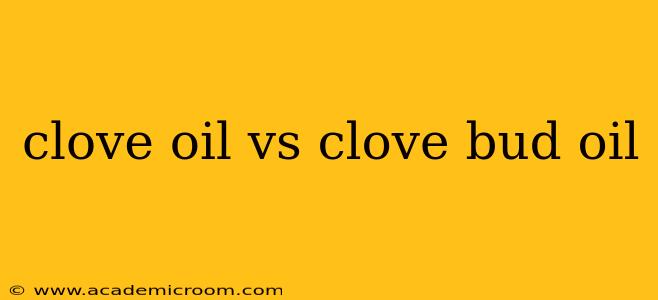 clove oil vs clove bud oil