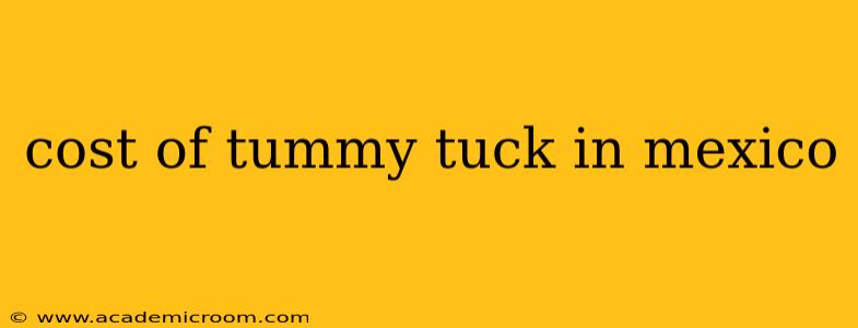 cost of tummy tuck in mexico
