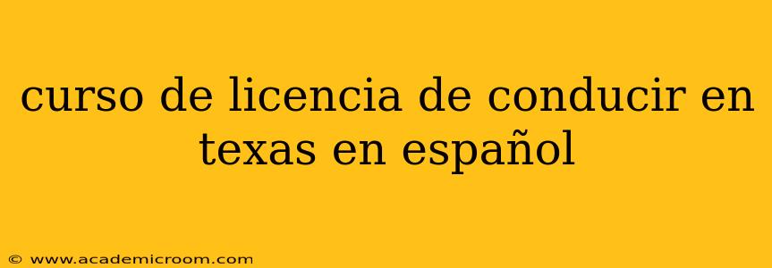 curso de licencia de conducir en texas en español