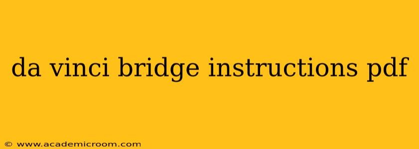 da vinci bridge instructions pdf