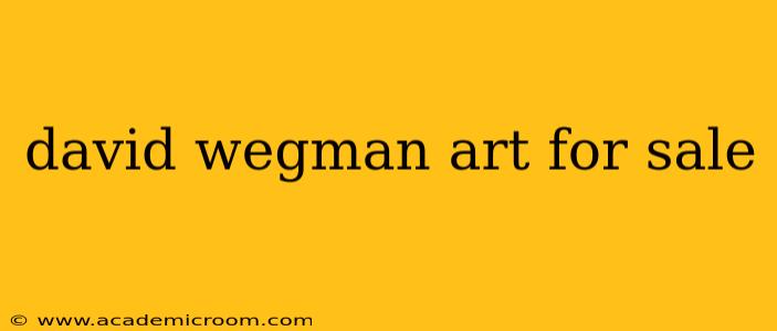 david wegman art for sale