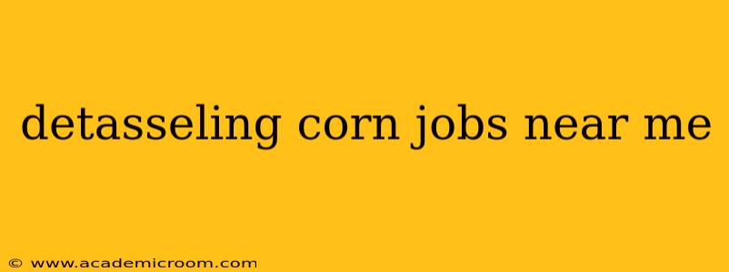 detasseling corn jobs near me