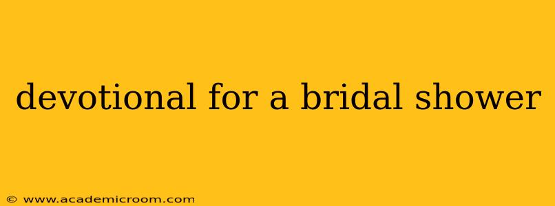 devotional for a bridal shower