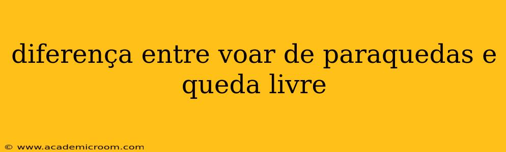 diferença entre voar de paraquedas e queda livre