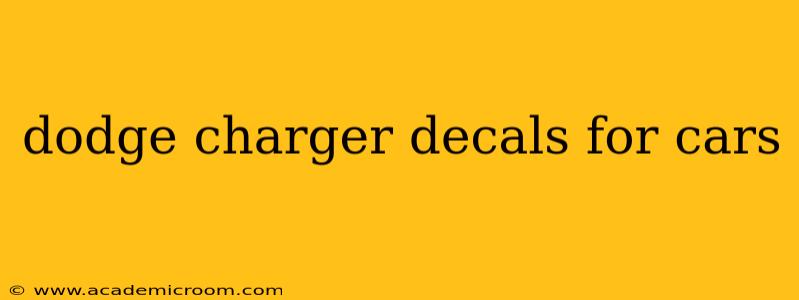 dodge charger decals for cars